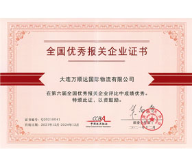 第六屆屆全國優(yōu)秀報關(guān)企業(yè)